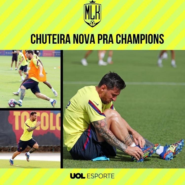 Messi aparece de chuteira colorida