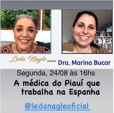 Dra Marina Bucar é entrevistada por Lêda Nagle nessa segunda-feira(24)