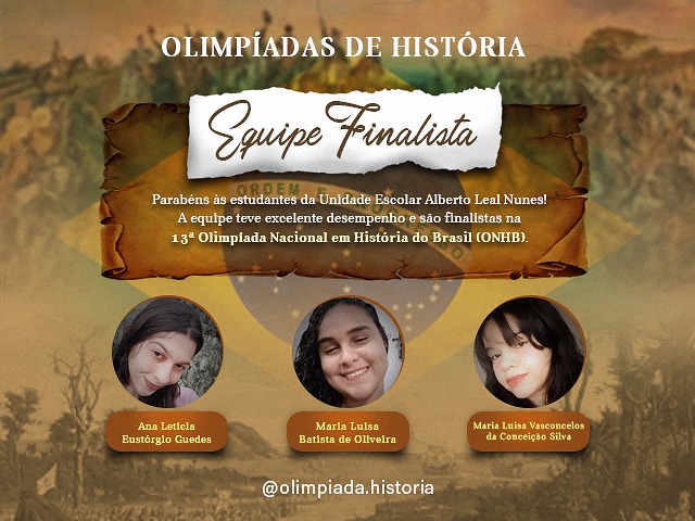  Estudantes piauienses são finalistas da Olimpíada de História do Brasil