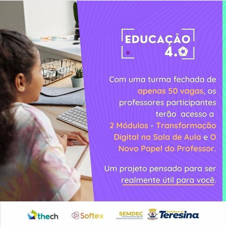 Prefeitura Lança Projeto “Educação 4.0” nesta terça-feira (27) em Teresina