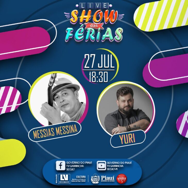 Nesta terça-feira(27) tem Show das Férias com Messias Messina e Yuri