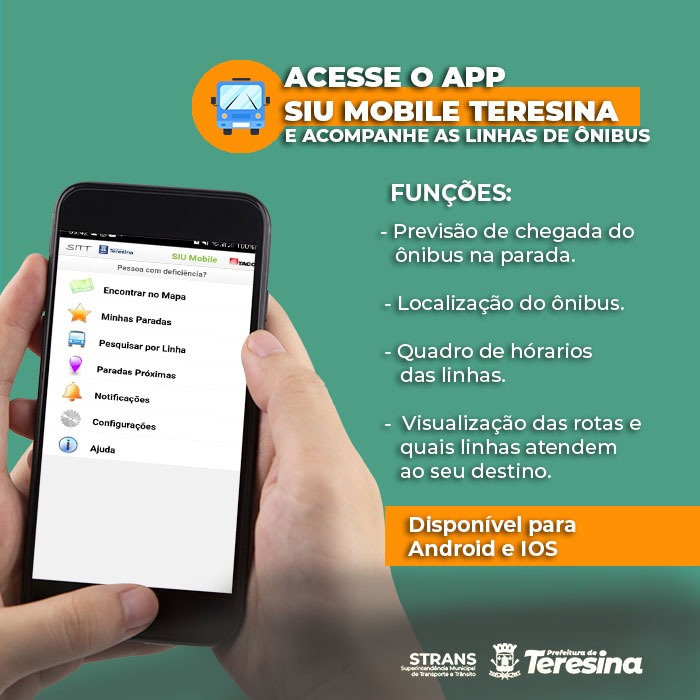 Aplicativo SIU MOBILE auxilia na mobilidade dos usuários de ônibus de Teresina