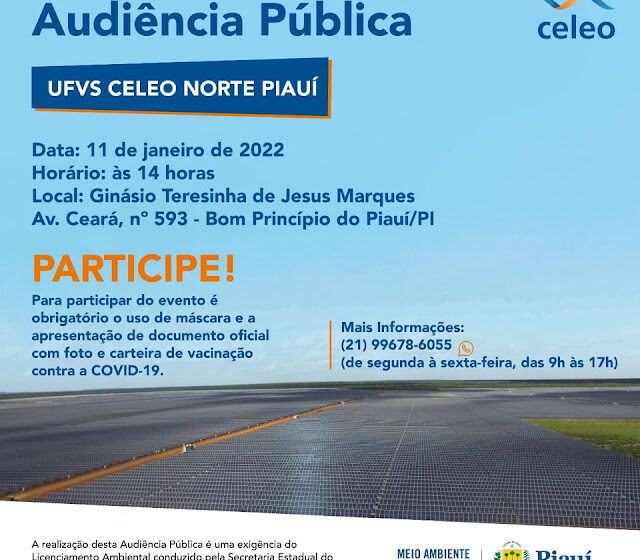  SEMAR-PI realiza audiência pública hoje(11) em Bom Princípio do Piauí