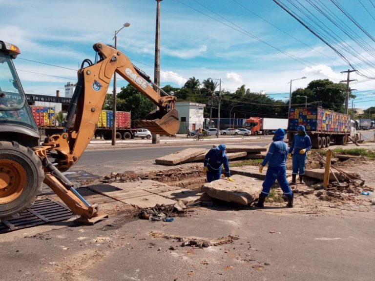 Prefeitura reforça limpeza de galerias para evitar alagamento em Teresina