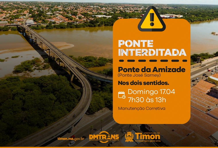  Ponte da Amizade será interditada no domingo(17)