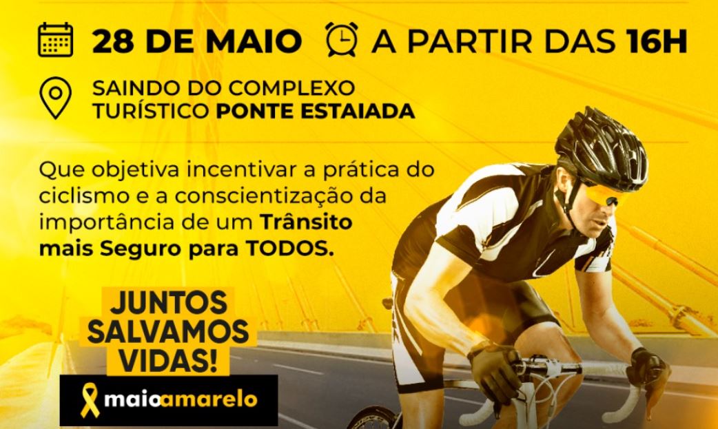 Maio Amarelo encerra hoje(28) com passeio ciclístico na Ponte Estaiada