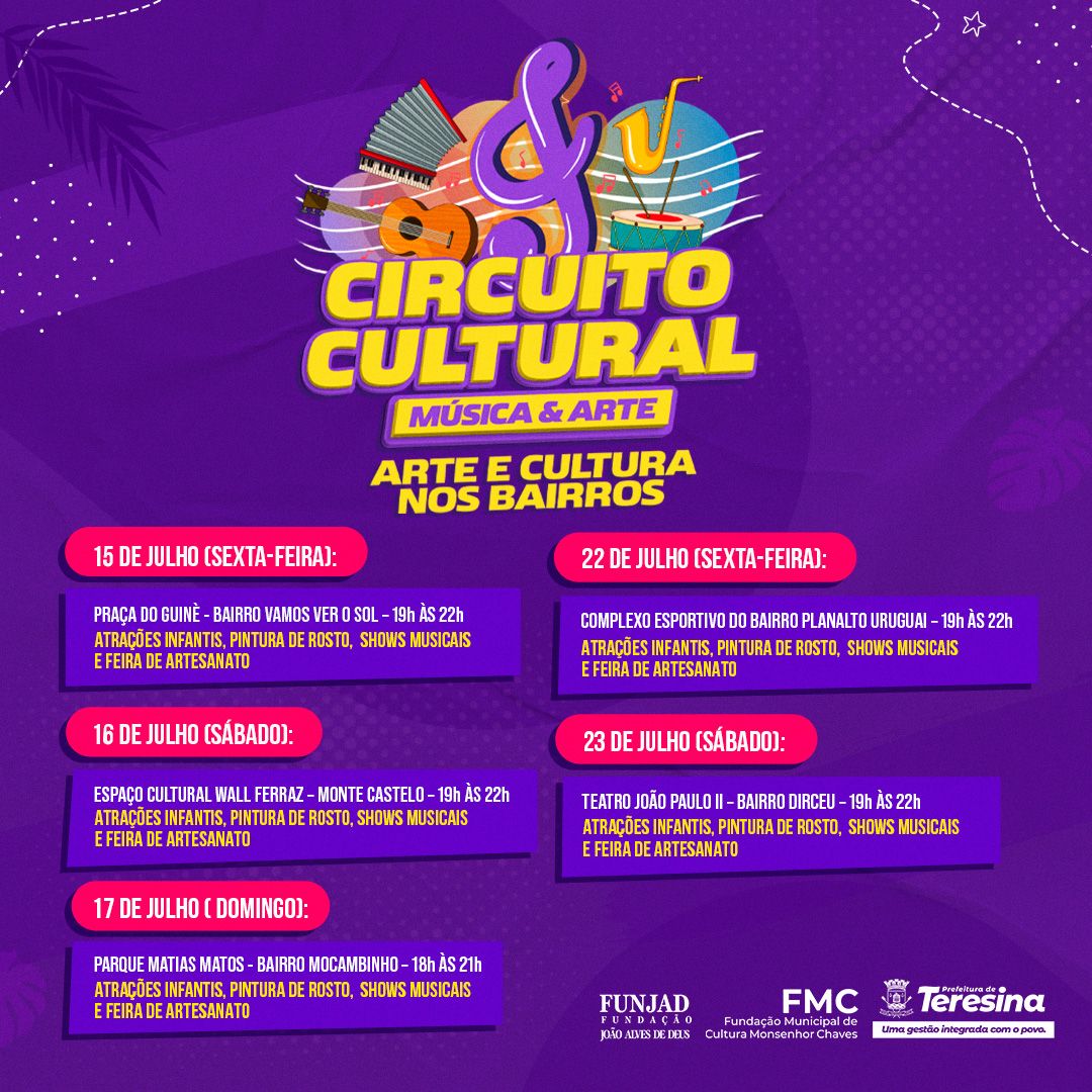 Circuito Cultural de Música e Arte percorre Teresina