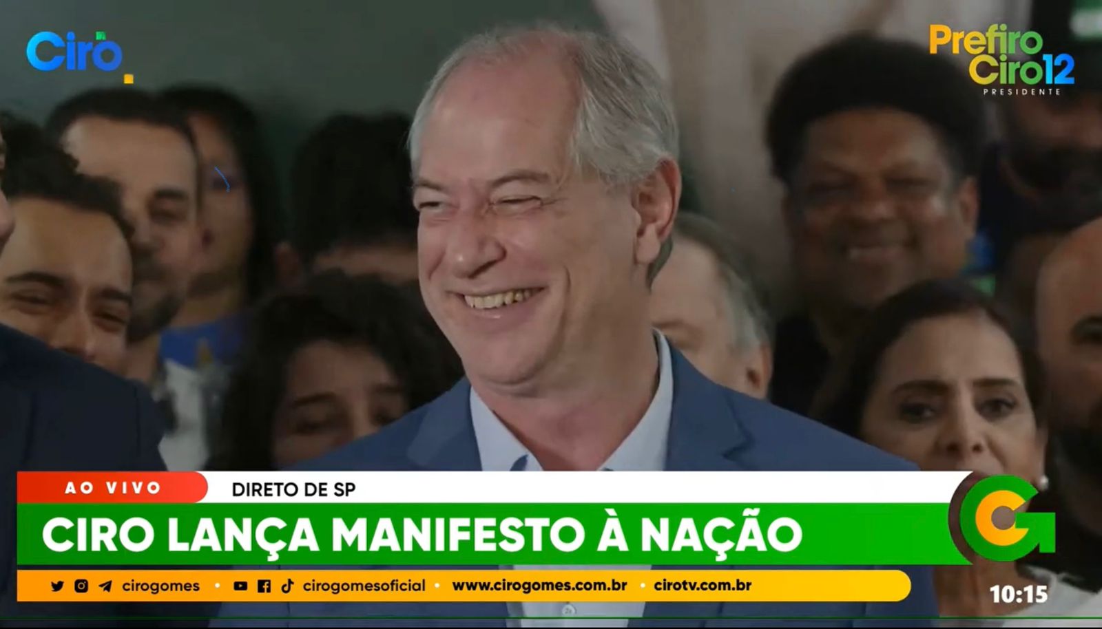 Ciro empolga apoiadores com pronunciamento