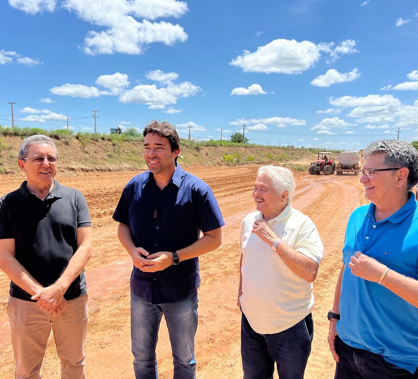Senador Elmano e deputado Marden acompanham obras na BR 343