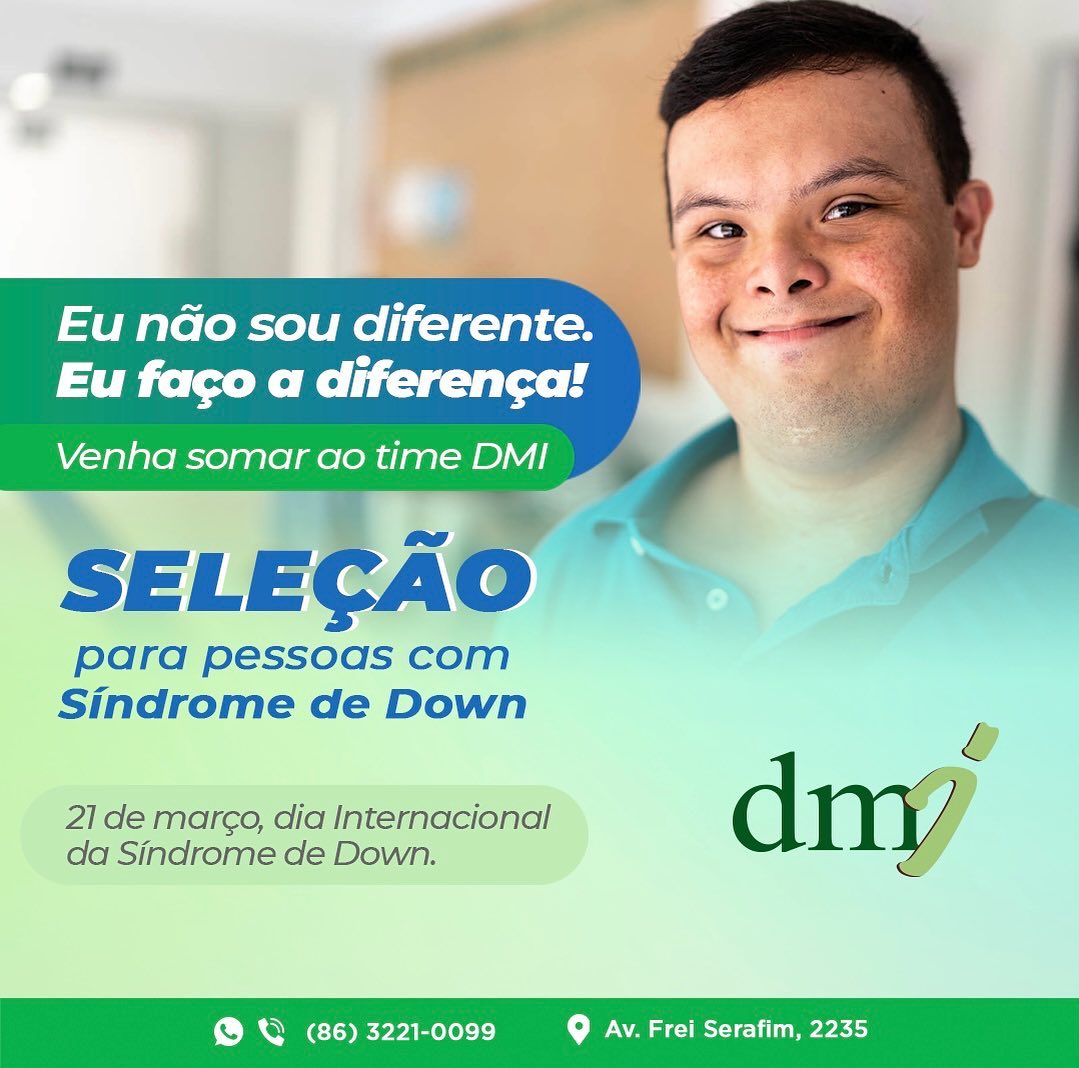Clínica DMI abre seleção para pessoas com Síndrome de Down