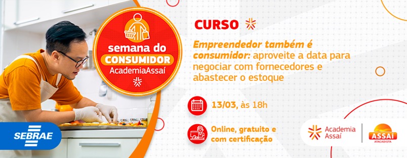  Encerram hoje(12) inscrições para cursos gratuitos oferecidos pelo Assaí