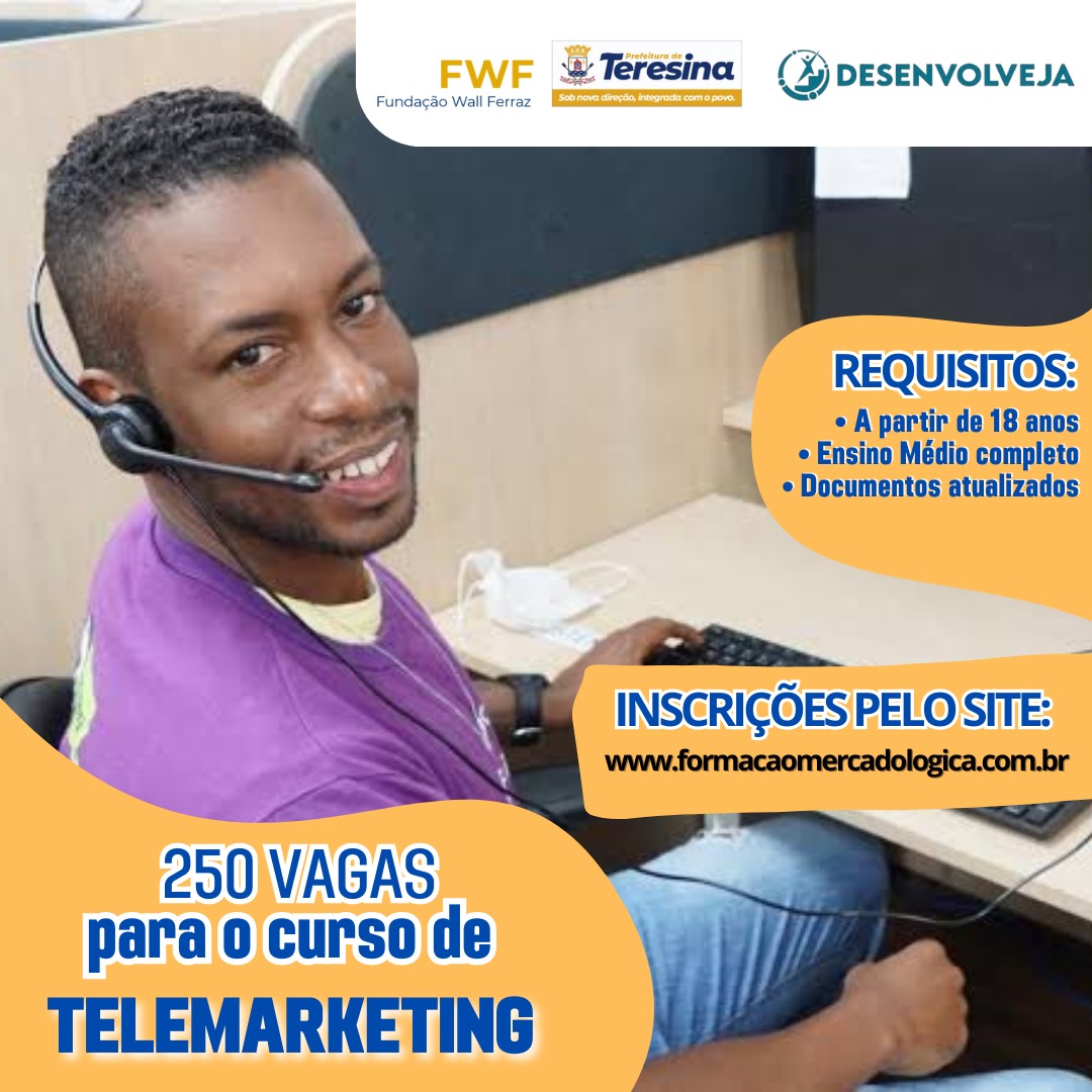Prefeitura disponibiliza 250 vagas para curso de operador de telemarketing