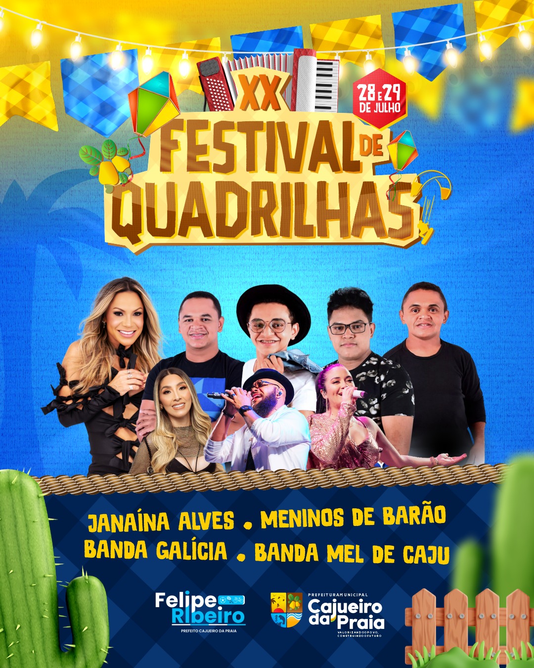 Prefeitura de Cajueiro da Praia inicia hoje(28) XX Festival de Quadrilhas