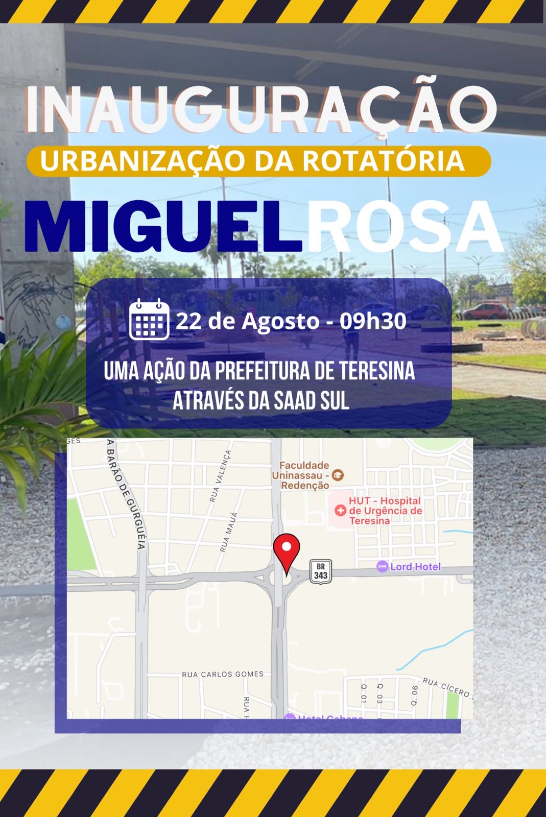 Jeová Alencar inaugura urbanização de rotatória na Miguel Rosa nesta terça-feira (22)