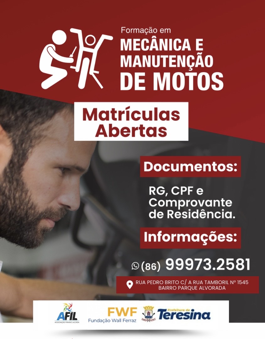 Fundação Wall Ferraz abre inscrições para curso de Mecânica e Manutenção de Motos