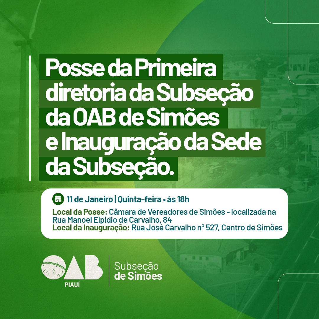 OAB inaugura subseção em Simões