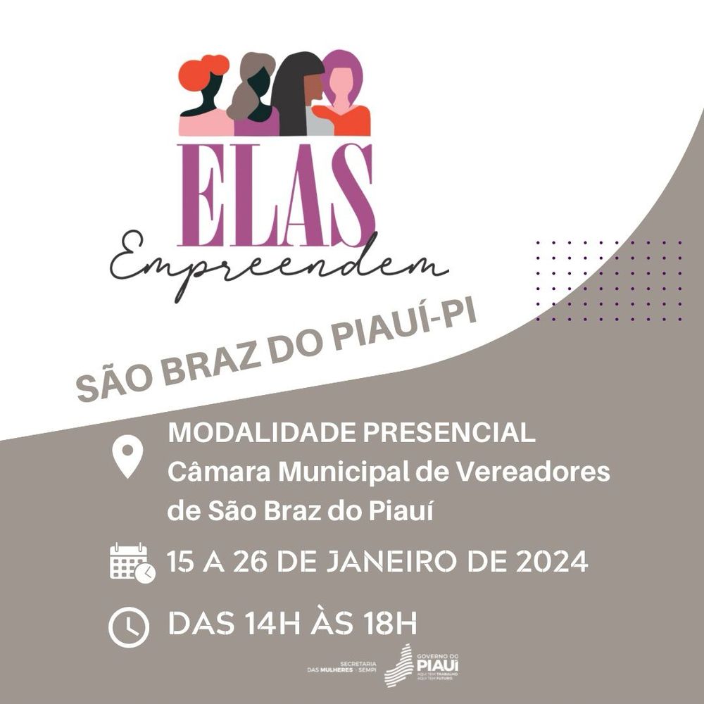 Projeto “Elas Empreendem” inicia esta semana em 4 municípios