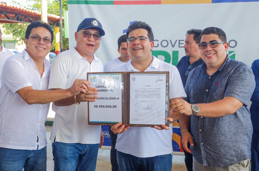  Governador Rafael e prefeito Ítalo inauguram obras em Agricolândia e Miguel Leão