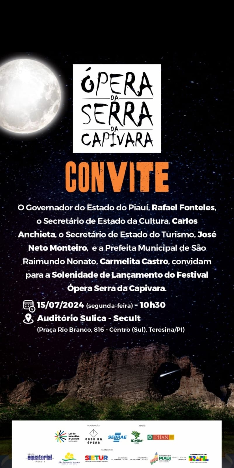 Festival da Ópera da Serra da Capivara inicia nesta segunda(15)