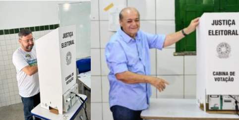 Silvio e Fabio votam com comitiva na zona leste de Teresina