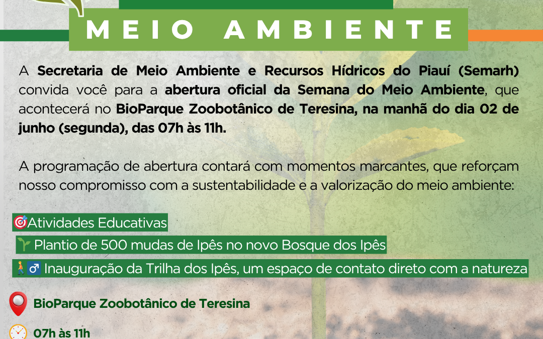 Semana do Meio Ambiente será aberta nesta segunda (2) Zoobotânico