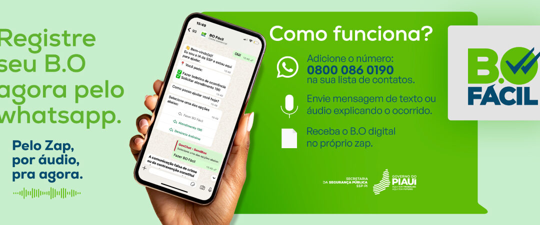 BO pelo WhatsApp inicia com registro de 1.400 contatos  por dia