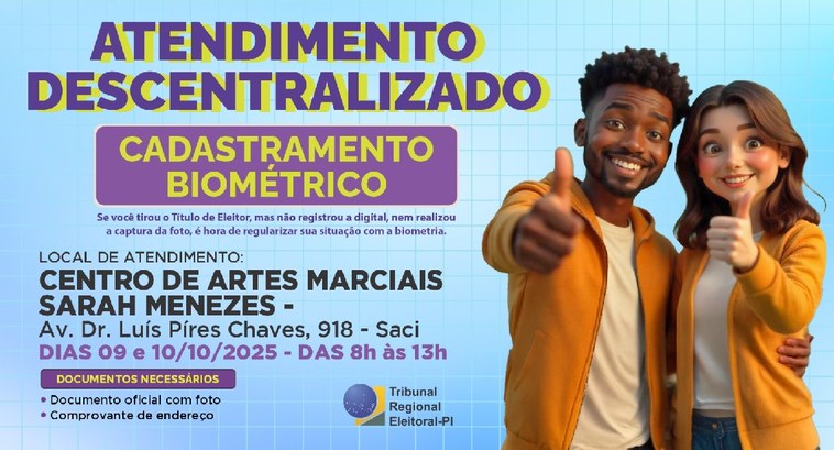 Justiça Eleitoral atende hoje(09) e sexta no Saci