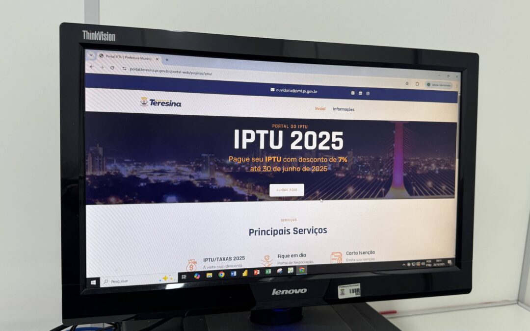 Vence nesta sexta (31) a quinta cota do IPTU em Teresina