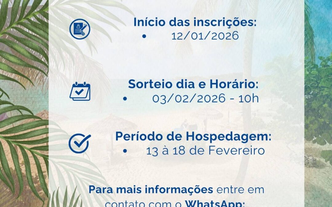 IPMT inicia inscrições para hospedagem na Praia durante o Carnaval