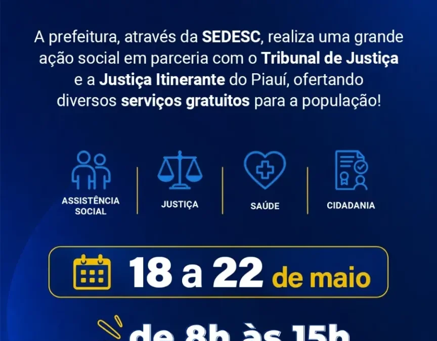 Prefeitura e TJ oferecem serviços de cidadania em Parnaíba